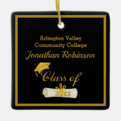 金ゴールドグラッドキャップ及びディプロマセラミックオーナメント セラミックオーナメント (正面)