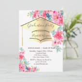 金ゴールドグラッドキャップ春の花卒業 招待状 (スタンド正面)