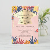 金ゴールドグラッドキャップ離れパーム花の卒業 招待状 (スタンド正面)