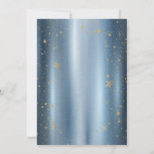 金ゴールドグラッドキャップ、スターズブルーメタリック卒業 招待状 (裏面)