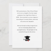 金ゴールドグラッドキャップ&フォト卒業 招待状 (裏面)