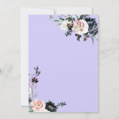 金ゴールドグラッドキャップ、フラワーライトパープル卒業 招待状 (裏面)