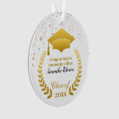 金ゴールドグラッドキャップ&ローレルオンホワイトグラードオーナメント オーナメント (正面)