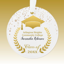 金ゴールドグラッドキャップ&ローレルオンホワイトグラードオーナメント オーナメント