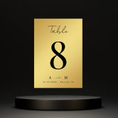 金ゴールドグラディエントとモノグラエレガントムブラック結婚ズ テーブルナンバー