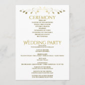 金ゴールドグラディエント&ヴィンテージフィリーエレガントな結婚式 プログラム (裏面)