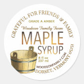 金ゴールドグラディエントMaple Syrupラベル(Sap Bucket付き) ラウンドシール (正面)
