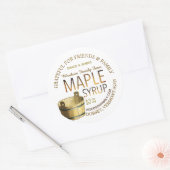 金ゴールドグラディエントMaple Syrupラベル(Sap Bucket付き) ラウンドシール (封筒)