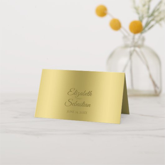 金ゴールドグラデーシエレガントョンの結婚金ゴールド プレイスカード (裏面)