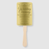 金ゴールドグラデーシエレガントョン結婚式 プログラム ハンドファン (正面)