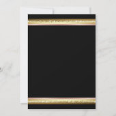 金ゴールドグラデーションとグリッター |バラ金ゴールドフローラゲスト 招待状 (裏面)