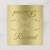 金ゴールドグラデーションとフィリグリーエレガントな結婚式の予約 プレイスカード (外部開封)