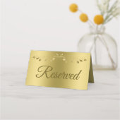 金ゴールドグラデーションとフィリグリーエレガントな結婚式の予約 プレイスカード (正面)