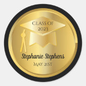 金ゴールドグラデーションの目盛り金ゴールド |ブラックシール ラウンドシール (正面)