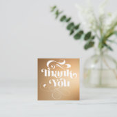 金ゴールドグラデーションの逆スクリプトの順感謝してい順 スクエア名刺 (スタンド正面)