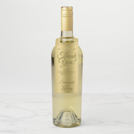 金ゴールドグラデーションエレガントな結婚式 ボトルネックタグ (ボトル)