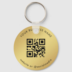 金ゴールドグラデーションカスタムビジネスQrコードスキャン キーホルダー