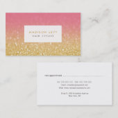 金ゴールドグラデーショングリッター美容師アポイントメントカード 予約カード (正面/裏面)