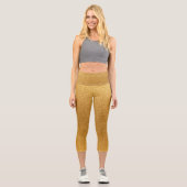 金ゴールドグラデーショングリッターCapriレギンス カプリレギンス (正面)