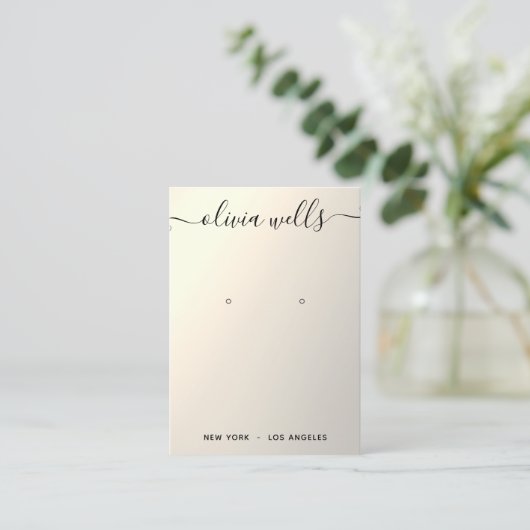 金ゴールドグラデーションスクリプトイヤリング表示名刺 名刺 (スタンド正面)