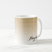 金ゴールドグラデーションフェイクグリッター名コーヒーマグ コーヒーマグカップ (正面右)