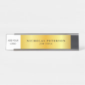 金ゴールドグラデーションプロフェッショナルエグゼクティブロゴ デスクネームプレート (正面)