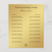 金ゴールドグラデーションレストランカフェテイクアウトメニュー&ロゴ チラシ (正面)