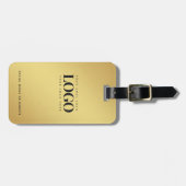 金ゴールドグラデーション会社のロゴビジネスカスタム ラゲッジタグ (正面横)