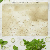 金ゴールドグラデーション水彩紙吹雪きらめき キッチンタオル (折り畳み)