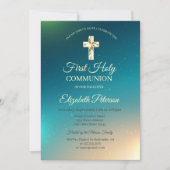 金ゴールドグラデーション第一聖餐式 招待状 (正面)