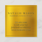 金ゴールドグラデーション背景 |モノグラム スクエア名刺 (裏面)