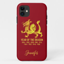 金ゴールドグラデーション辰年〔占星術の〕十二宮図赤 iPhone 11 ケース