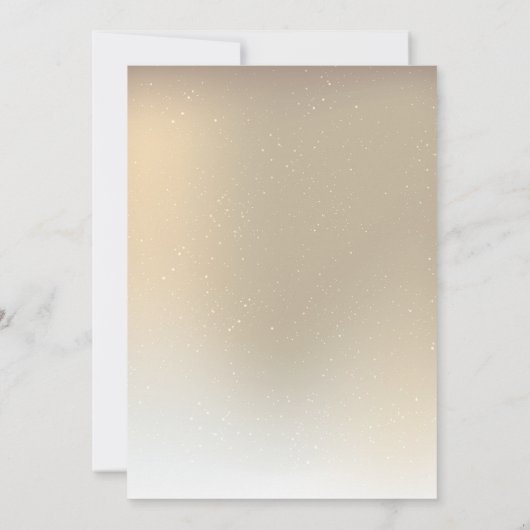 金ゴールドグラデーション雪の企業の休日 招待状 (裏面)