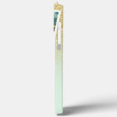 金ゴールドグラデーション4 photo grid collage name mint monogra Case-Mate iPhoneケース (裏面 / 左)
