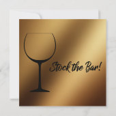 金ゴールドグラデーション&ブラックストックバーカップルのシャワー 招待状 (裏面)