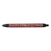 金ゴールドグラデーションPink Leopard Print 黒ボールペン (正面)