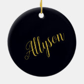 金ゴールドグラパーソナライズされたム セラミックオーナメント (裏面)