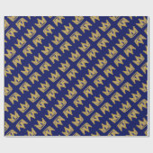 金ゴールドグラフィティクラウン ラッピングペーパー (フラット)