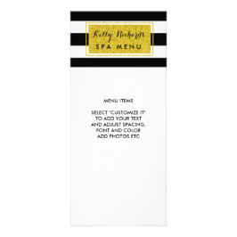 金ゴールドグラマー白黒ストライプサロンメニュー ラックカード