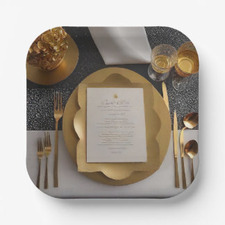 金ゴールドグラマー紙プレート ペーパープレート