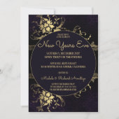 金ゴールドグラムお祝いニューイヤーズ招待状 招待状 (正面)