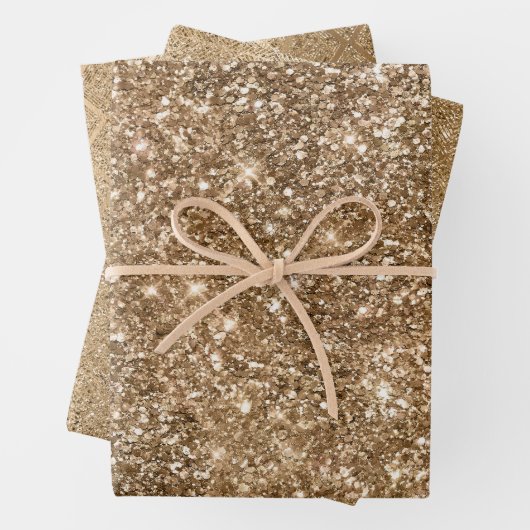 金ゴールドグラムきらめくグリッター ラッピングペーパーシート (インサイチュ)