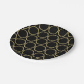 金ゴールドグラムとブラックリングや輪（任意の色）グラムモダンズ ペーパープレート (アングル)