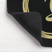 金ゴールドグラムとブラックリングや輪（任意の色）グラムモダンズ マウスパッド (コーナー)