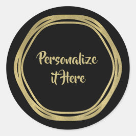 金ゴールドグラムとブラックリングや輪（任意の色）グラムモダンズ ラウンドシール