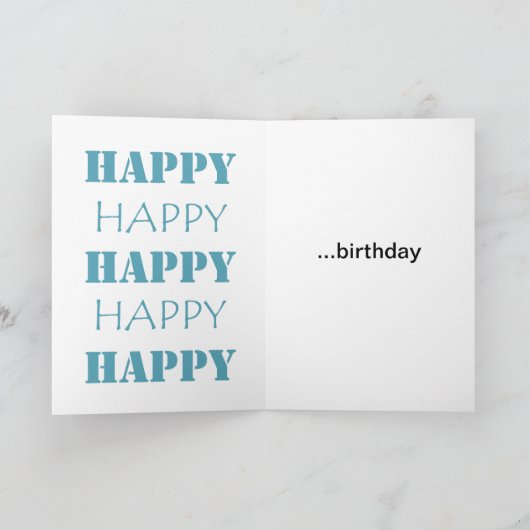 金ゴールドグラムアクアブルーハッピーハッピーバースデー カード (内部)