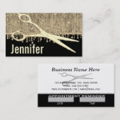 金ゴールドグラムエレガントヘアスタイリストアポイントメント 予約カード (正面/裏面)