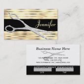 金ゴールドグラムエレガントヘアスタイリストアポイントメント 予約カード (正面/裏面)