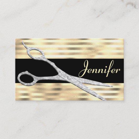 金ゴールドグラムエレガントヘアスタイリストアポイントメント 予約カード (正面)