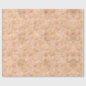 金ゴールドグラムガーリーピーチピンク赤面ヒョウ柄 ラッピングペーパー (フラット)